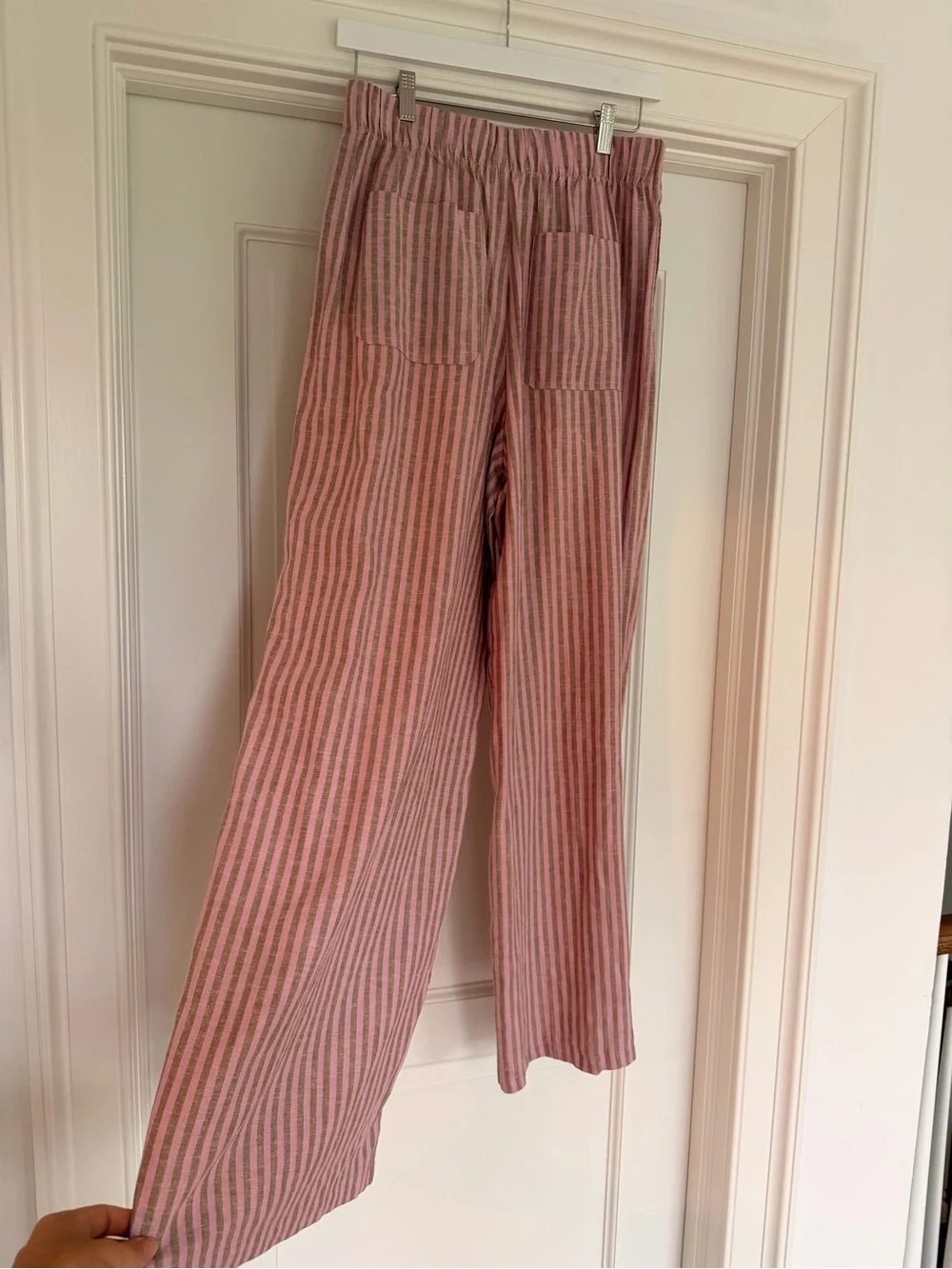 Zara Pink-Striped Wide Leg Pants.